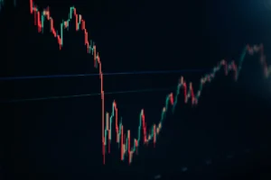 Staying the course when markets get rough - stock chart on a laptop
