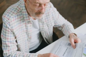 Will you pay more for Medicare? Understanding income‑based premiums - Elderly man in glasses carefully examines documents